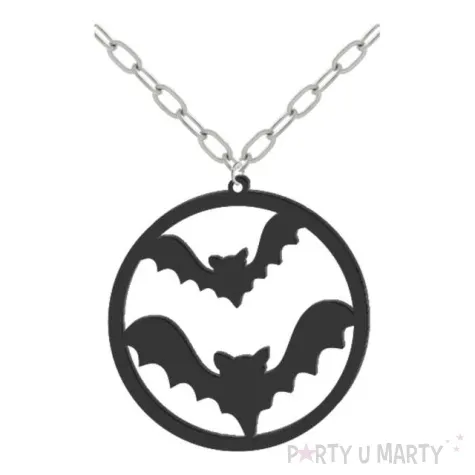 naszyjnik nietoperze na lancuszku czarny 8cm