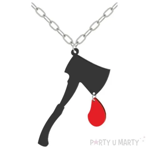 naszyjnik siekiera mordercy na lancuszku czarny 9 5cm