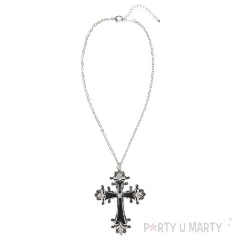 naszyjnik zdobiony krzyz czarny widmann