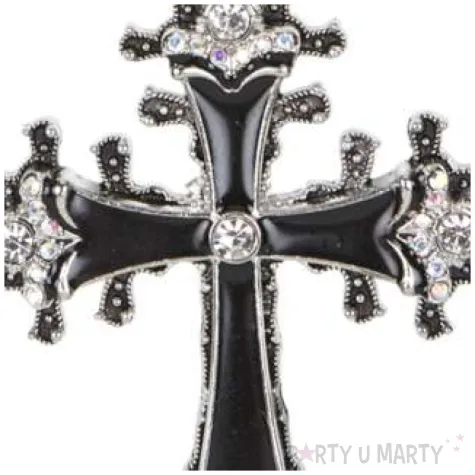 naszyjnik zdobiony krzyz czarny widmann