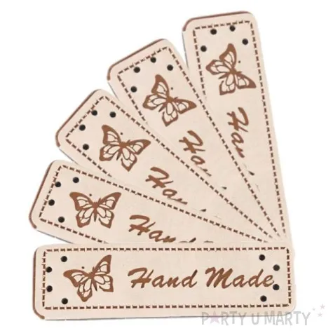 naszywki z ekoskory kremowojasne 5 sztuk