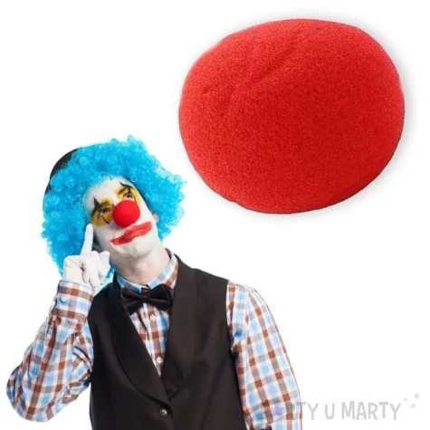 nos z gabki klaun czerwony kraszek