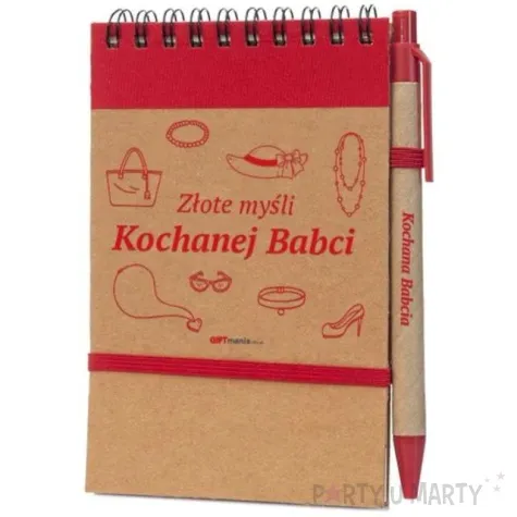 notes z olowkiem eko babcia czerwony giftmania