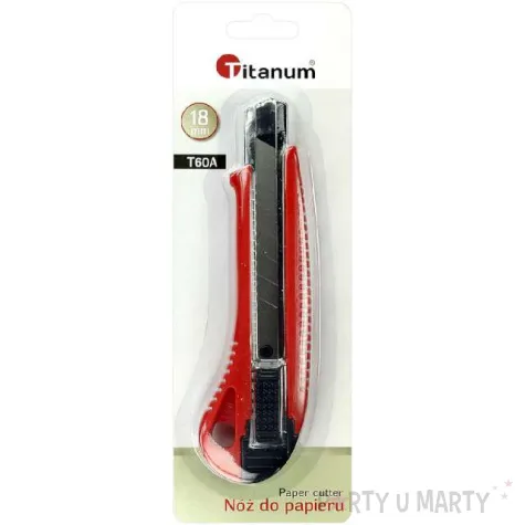 noz do tapet tworzywo abs czerwony titanum 18mm