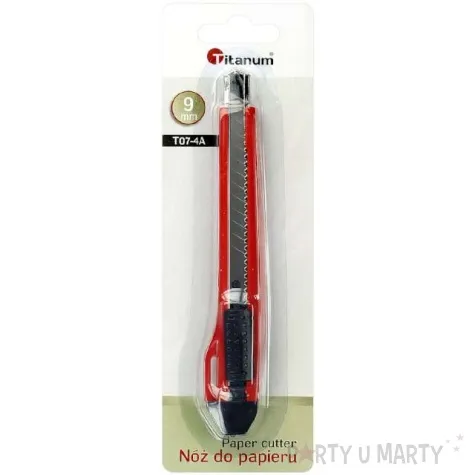 noz do tapet tworzywo abs czerwony titanum 9mm