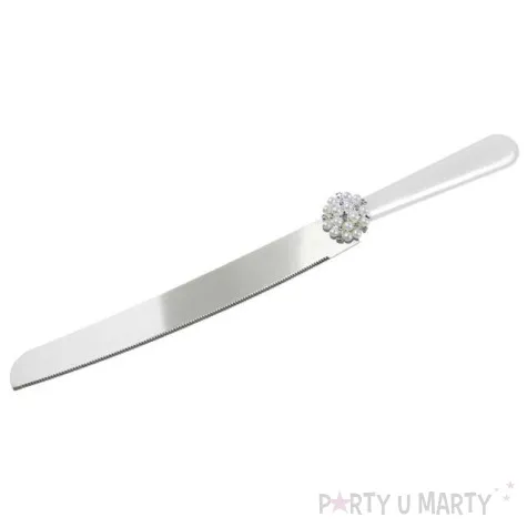 noz i lopatka do ciasta classic perla srebrny partydeco 2 szt