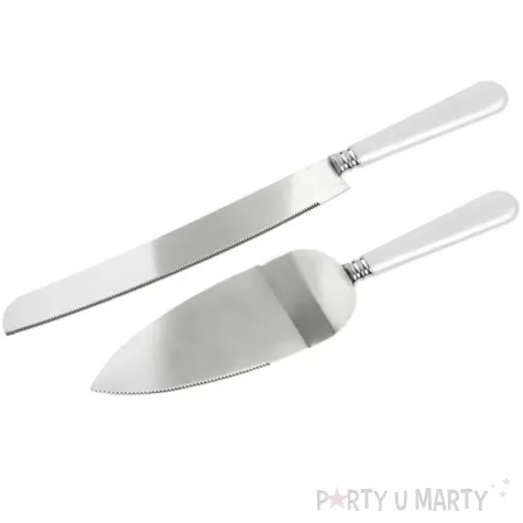 noz i lopatka do ciasta classic srebrny partydeco 2 szt