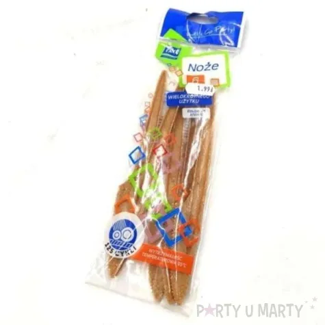 noze plastikowe biokompozyt brazowe ravi 6 szt