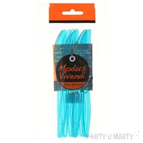 noze plastikowe blekitne transparentne 15 cm 10 szt