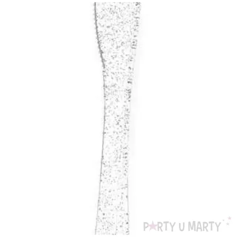 noze plastikowe brokatowe partypal srebrne 20 szt