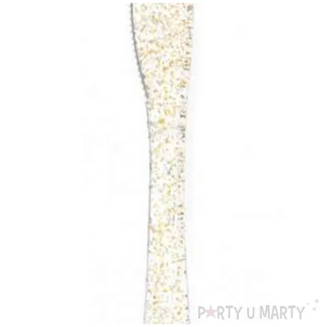 noze plastikowe brokatowe partypal zlote 20 szt