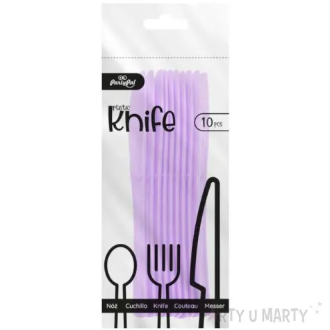 noze plastikowe classic fioletowe partypal 10 szt