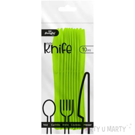 noze plastikowe classic limonkowe partypal 10 szt