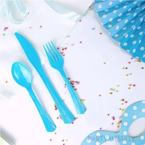 noze plastikowe classic partypal niebieskie 20 szt