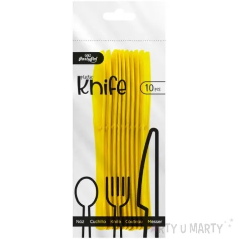 noze plastikowe classic zolte partypal 10 szt