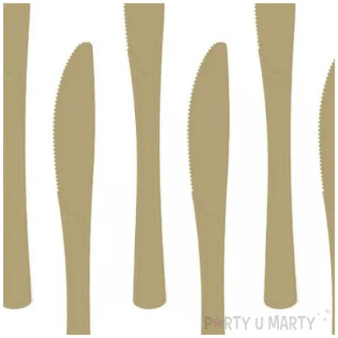 noze plastikowe dlugie zloto antyczne partypal 10 szt