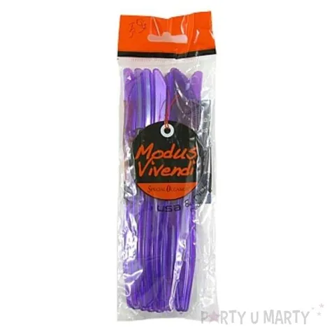 noze plastikowe fioletowe transparentne 15 cm 10 szt