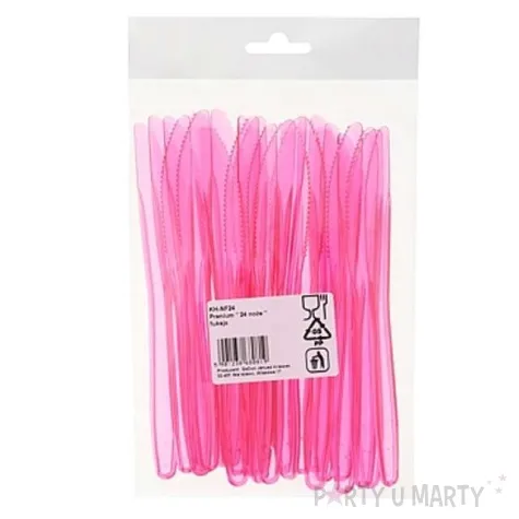 noze plastikowe fuksja transparentne 18 cm 24 szt