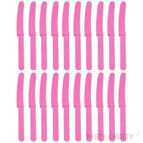 noze plastikowe rozowe jasne amscan 17 cm 20 szt