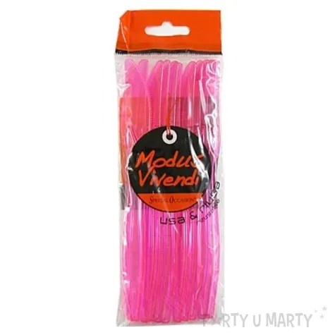 noze plastikowe rozowe transparentne 15 cm 10 szt