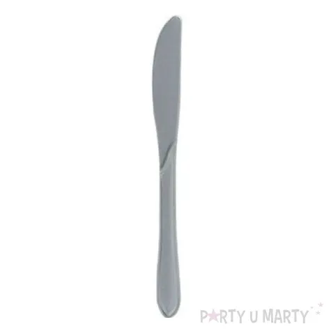 noze plastikowe srebrne 15 cm 10 szt