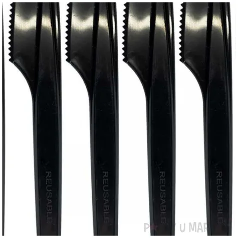 noze plastikowe wielorazowe arpex czarny 18 cm 8 szt