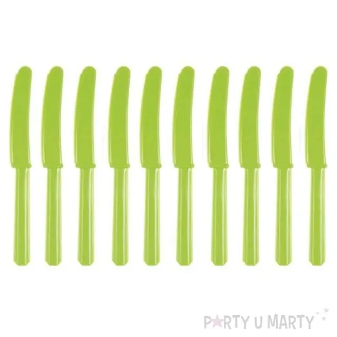noze plastikowe zielone jasne amscan 17 cm 10 szt