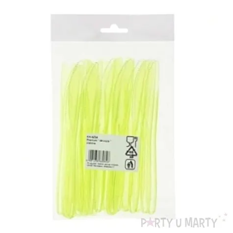 noze plastikowe zielone transparentne 18 cm 24 szt