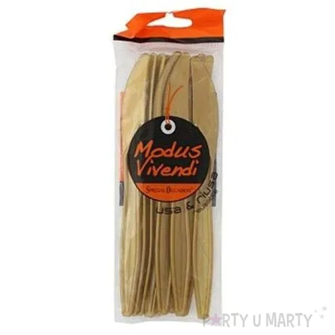 noze plastikowe zlote 15 cm 10 szt