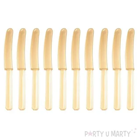 noze plastikowe zlote amscan 17 cm 10 szt