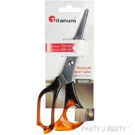nozyczki ergonomiczne brazowe titanum 17 5 cm