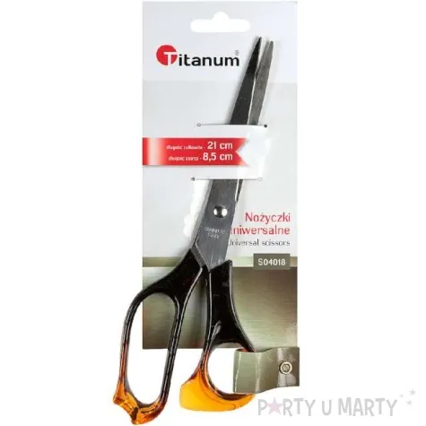 nozyczki ergonomiczne brazowe titanum 21 cm