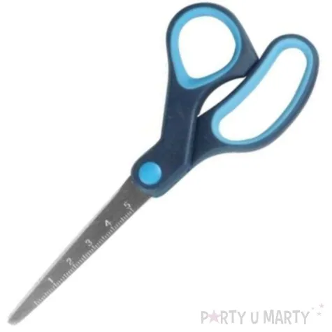 nozyczki ergonomiczne z podzialka niebieskie titanum 15 cm