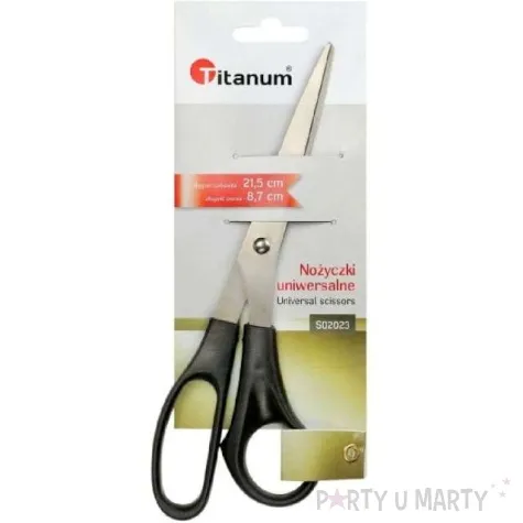 nozyczki uniwersalne czarne titanum 21 5 cm
