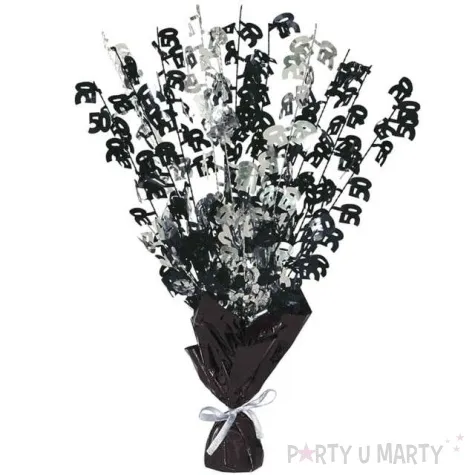 obciaznik do balonow bukiet 50 urodziny czarno srebrny 170 g