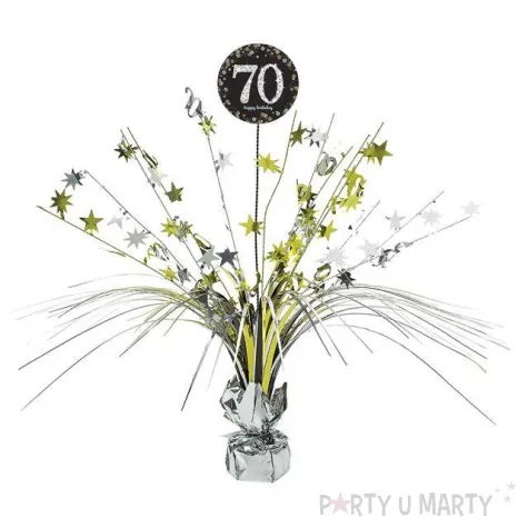 obciaznik do balonow bukiet 70 urodziny amscan srebrno zloty 250 g