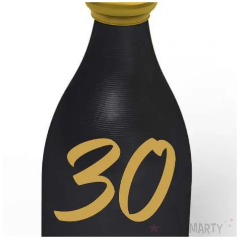 obciaznik do balonow butelka szampana liczba 30 czarny 120g
