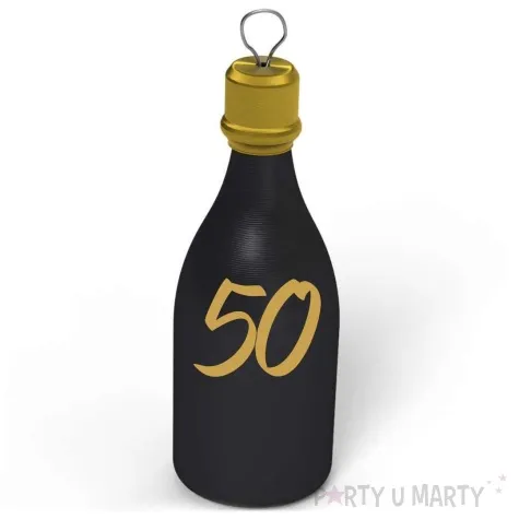 obciaznik do balonow butelka szampana liczba 50 czarny 120g