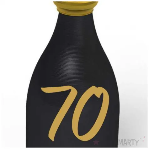 obciaznik do balonow butelka szampana liczba 70 czarny 120g