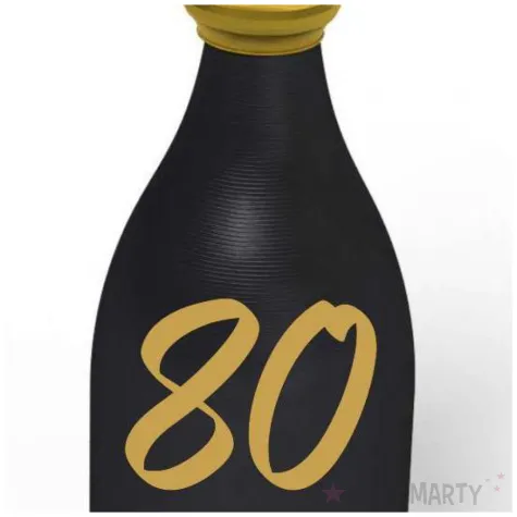 obciaznik do balonow butelka szampana liczba 80 czarny 120g