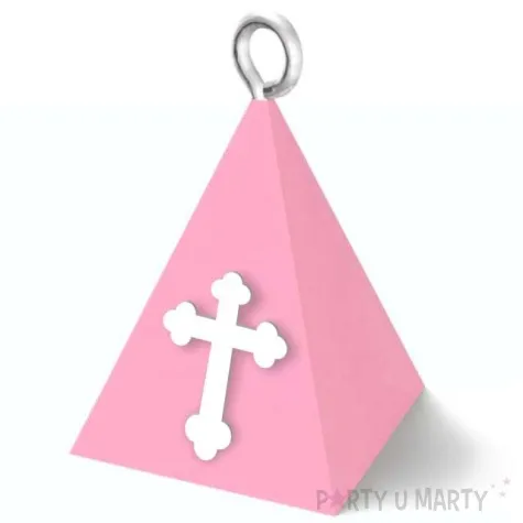 obciaznik do balonow komunia sw piramidka lux krzyz rozowy 65g