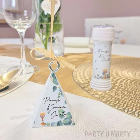 obciaznik do balonow piramidka komunia eukaliptus z hostia 65 g