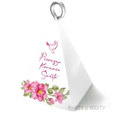 obciaznik do balonow piramidka komunia rozowe serce 65 g