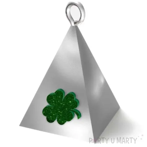 obciaznik do balonow piramidka lux koniczynka na szczescie srebrny 65g