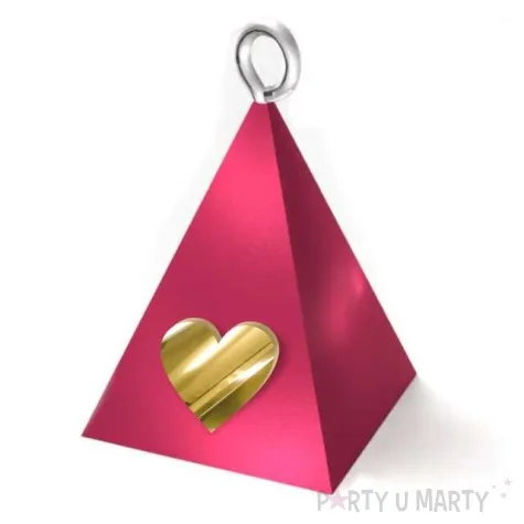 obciaznik do balonow piramidka lux serce malinowy 65g