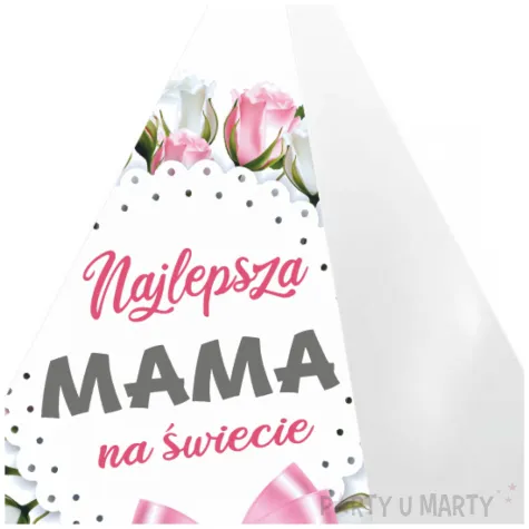 obciaznik do balonow piramidka najlepsza mama na swiecie bialy 65g