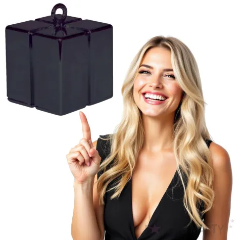 obciaznik do balonow prezent czarny qualatex 117 g