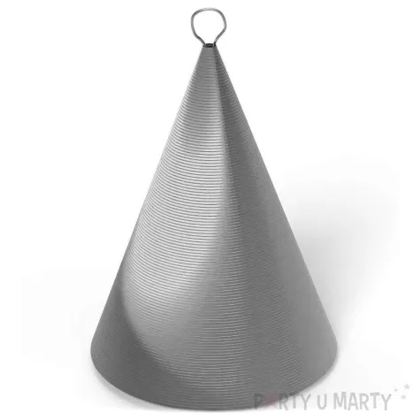 obciaznik do balonow stozek srebrny 90 g