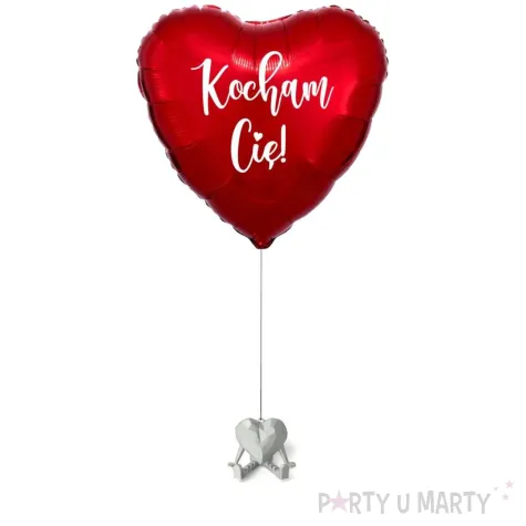 obciaznik do balonow w ksztalcie bialego serduszka z ruchomymi nozkami