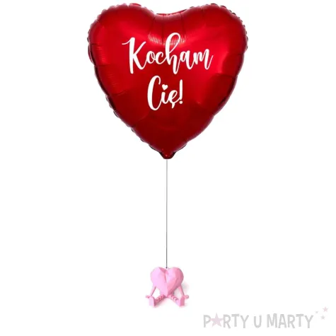 obciaznik do balonow w ksztalcie rozowego pastelowego serduszka z ruchomymi nozkami